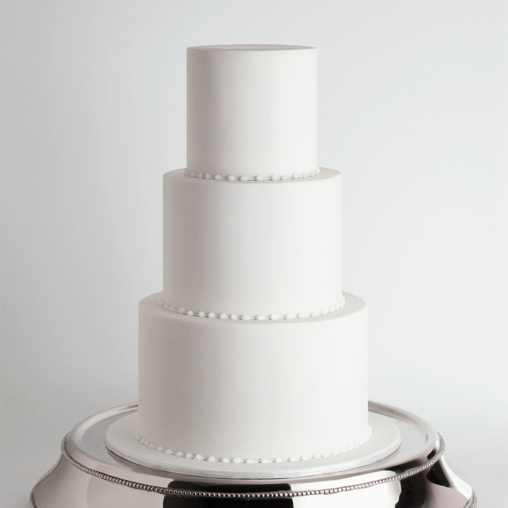 Fondant covered cake 3 tier – 2 x increased height 1 x standard height –  Get Caked by Lisa